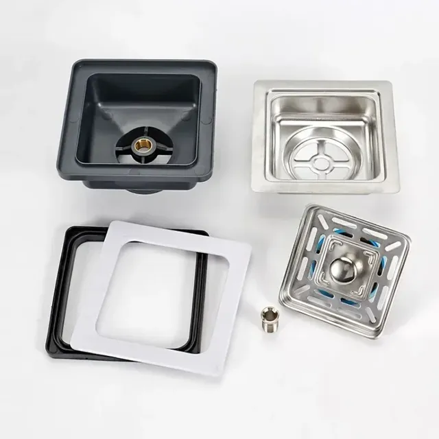 Bonde sol douche carrée 11x11cm ouverture 83mm 90mm… – vue 5