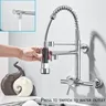 Robinet de cuisine à ressort mural chromé – vue 2