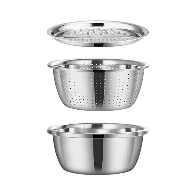 Ensemble bassin multifonctionnel acier inoxydable trois… – vue 6