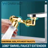Robinet universel à bras mécanique doré, lavabo de lavage du visage, connecteur d’extension anti-éclaboussures, peut être tourné, buse d’eau de robinet de salle de bains Robinet universel à bras mécanique doré, lavabo de lavage du visage, connecteur d’extension anti-éclaboussures, peut être tourné, buse d’eau de robinet de salle de bains