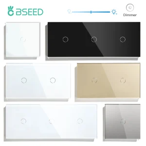 BSEED variateur interrupteur de lumière 1 bouton 1 voie Led variateur 220V mur tactile interrupteur de lumière panneau de verre cristal rétro-éclairage bleu fonction de mémoire BSEED variateur interrupteur de lumière 1 bouton 1 voie Led variateur 220V mur tactile interrupteur de lumière panneau de verre cristal rétro-éclairage bleu fonction de mémoire