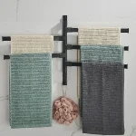 Porte-serviettes rotatif en aluminium, 2/3/4/5 bars, étagère de cuisine, suspension murale en papier