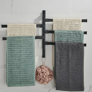 Porte-serviettes rotatif en aluminium, 2/3/4/5 bars, étagère de cuisine, suspension murale en papier Porte-serviettes rotatif en aluminium, 2/3/4/5 bars, étagère de cuisine, suspension murale en papier