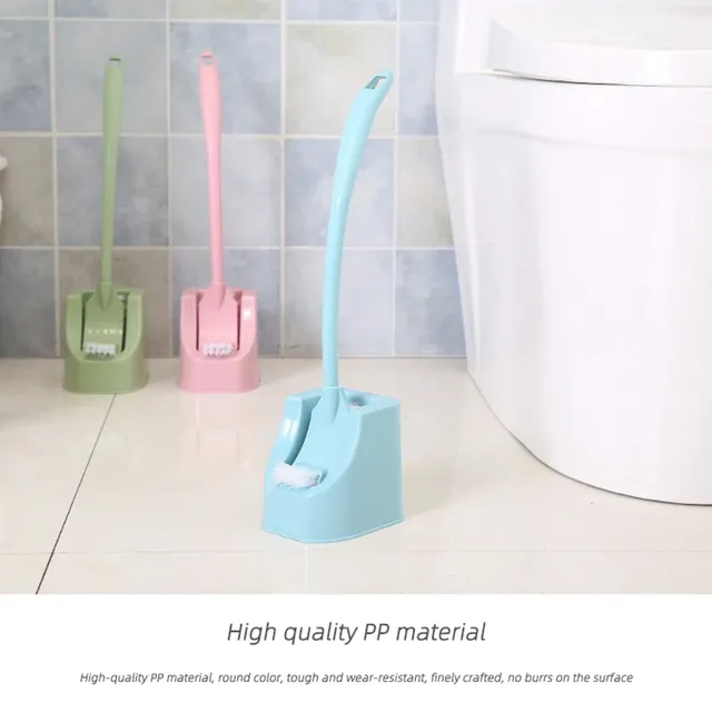 Brosse toilette porte socle fermé plastique rose menthe… – vue 2