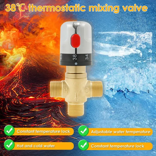 Vanne de mélange thermostatique en laiton – vue 5