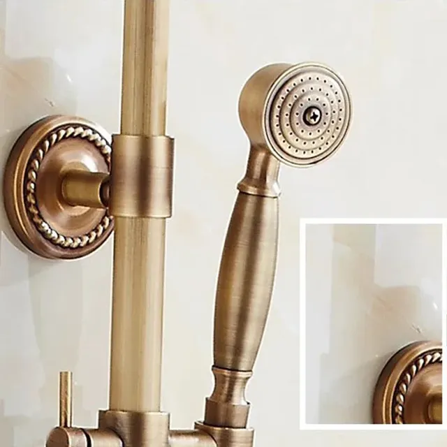 Pommeau de douche mural en laiton antique – vue 2