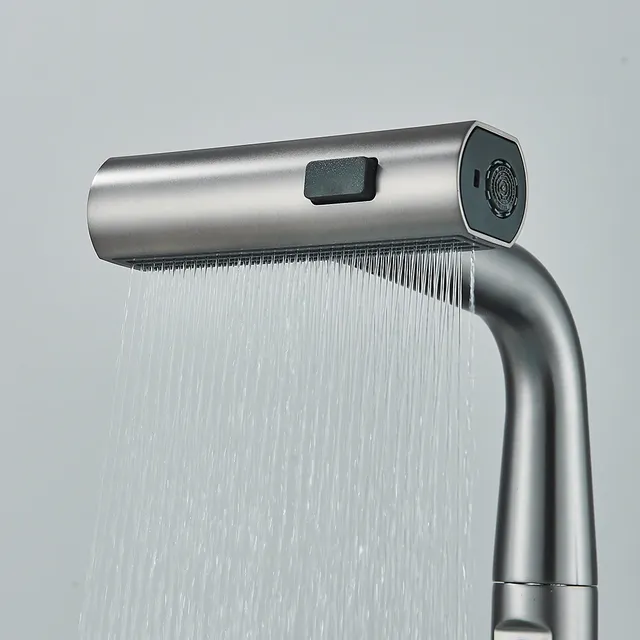 Mitigeur monotrou inox brossé bec coudé douchette… – vue 4