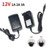 Transformateur d&rsquo;alimentation 12 volts AC 110V 220V à DC 12V, adaptateur d&rsquo;alimentation EU US, convertisseur de chargeur DC12V 1A 2A 3A, pilote LED
