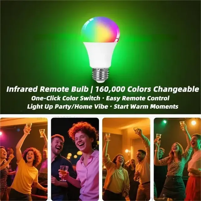 Ampoule LED multicolore RGB – vue 3