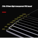 Plaque en PVC transparente 297x210mm, épaisseur 0.2mm/0.3mm/0.4mm/0.5mm/0.6mm/0.8mm/1mm/1.2mm/1.5mm/2mm