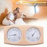 Thermomètre hygromètre sauna bois clair double cadran… – vue 2