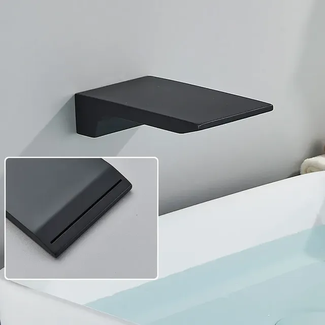 Baignoire noire à montage mural chromé – vue 4