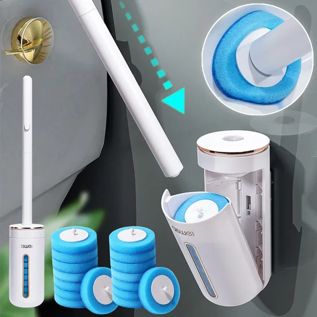 Brosse de toilette murale avec manche long