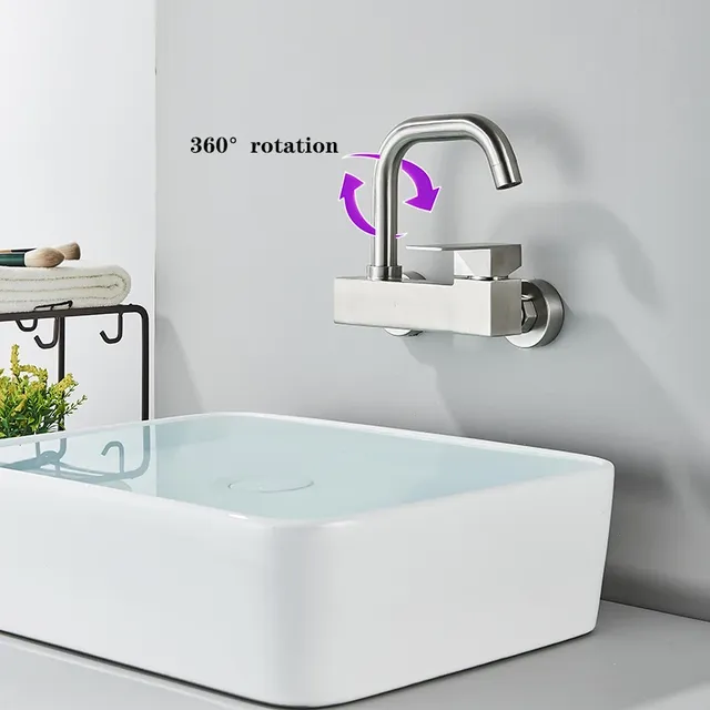 Robinet de lavabo robinet d'évier mural salle de bains… – vue 3