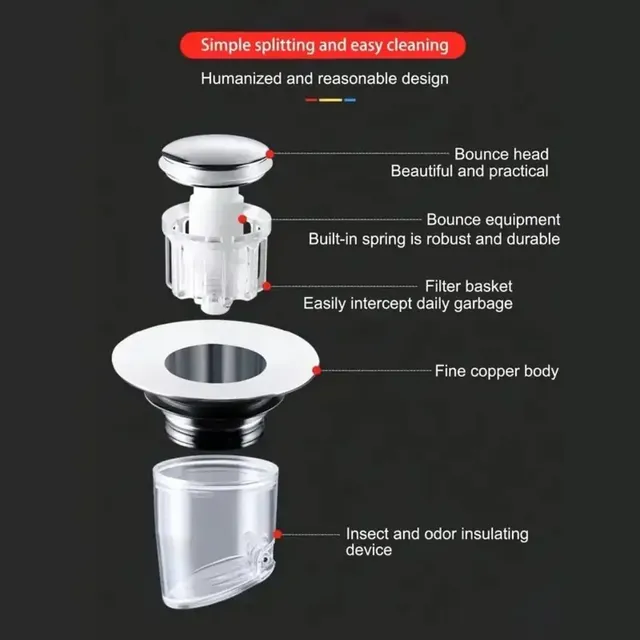 Filtre de vidange Pop-up universel pour lavabo – vue 4