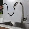 Mitigeur cuisine bec haut cygne inoxydable brossé or… – vue 4
