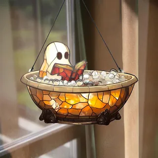 Ornements suspendus en acrylique fantôme d'halloween dans la baignoire