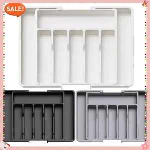 organisateur tiroir réglable extensible plastique robuste compartiments séparateurs modulables rangement ustensiles couverts couteaux fourchettes cuillères ajustable 13 24 pouces