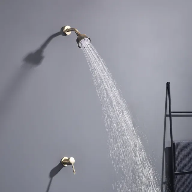 Mélangeur de douche de salle de bains mural en or brossé… – vue 2
