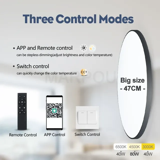 MARPOU plafonnier intelligent lampe à LED pour chambre… – vue 4