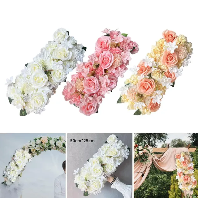 Panneau floral romantique soie artificiel fait main… – vue 2