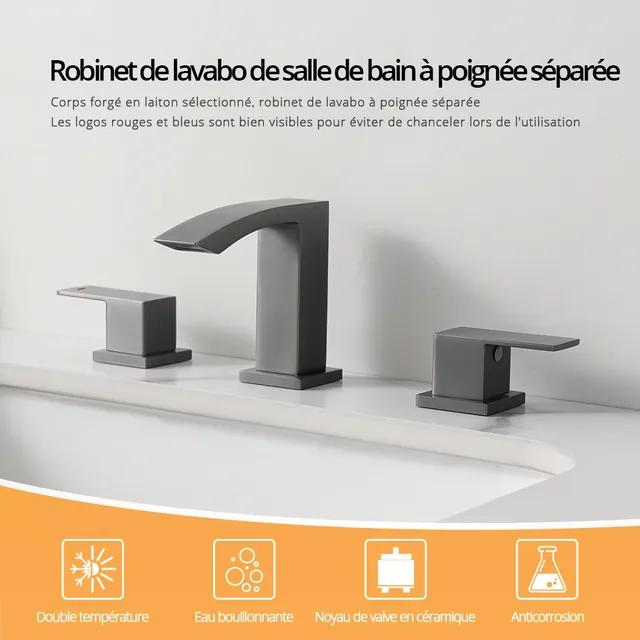 Robinet de lavabo en métal – vue 3