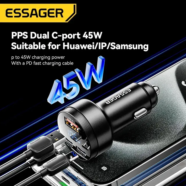 Essager 105W USB chargeur de voiture Charge rapide 4.0… – vue 3