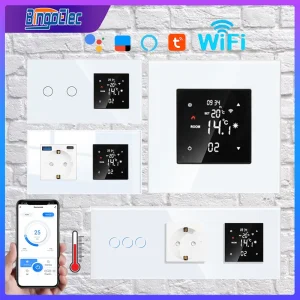 Écran tactile LCD intelligent WiFi avec interrupteur, prise murale, thermostat, eau, électrique, chauffage au sol, maison intelligente Écran tactile LCD intelligent WiFi avec interrupteur, prise murale, thermostat, eau, électrique, chauffage au sol, maison intelligente