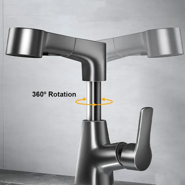 Robinet de lavabo de salle de bain extractible à double… – vue 6