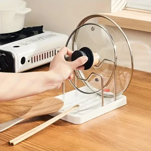 Support de couvercle de cuisine, porte-spatule, planche à découper, support de rangement, outil de rangement multifonctionnel pour comptoir domestique, planche à légumes