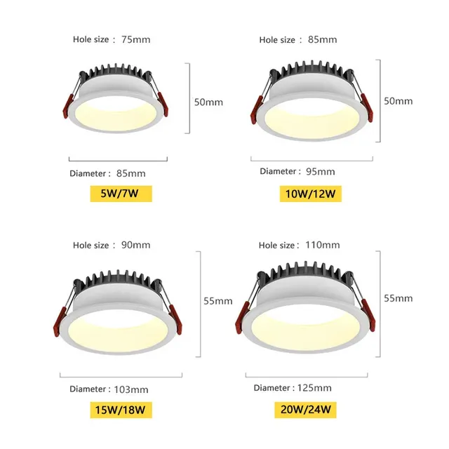 Lampe LED encastrée Anti-éblouissement à intensité… – vue 6