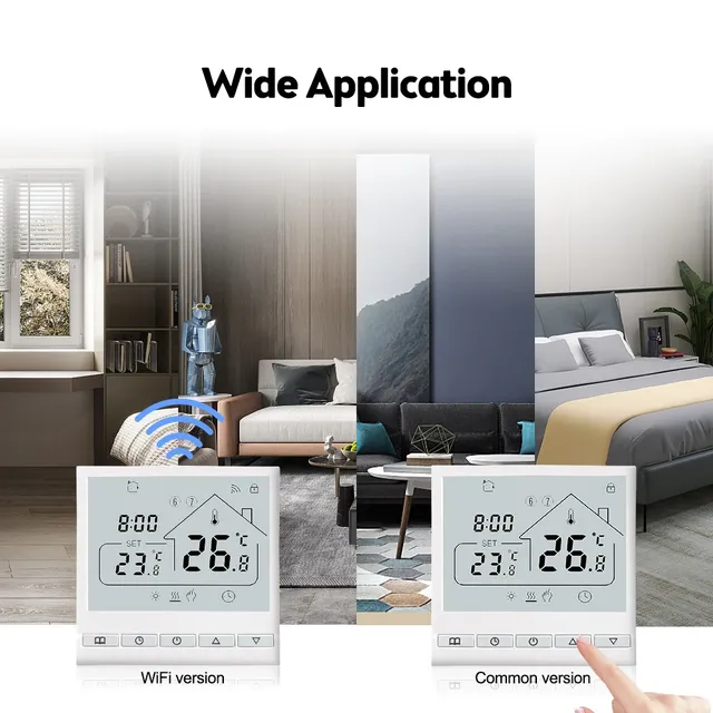 Thermostat intelligent WiFi 5 + 2 Programmable 3A – vue 3
