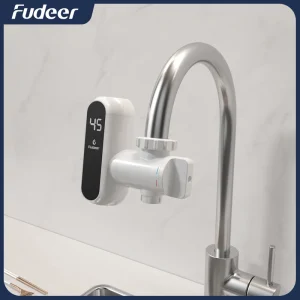 Fudeer robinet chauffe-eau électrique de cuisine robinet d&rsquo;eau chaude instantanée chauffage froid robinet chauffe-eau instantané sans réservoir