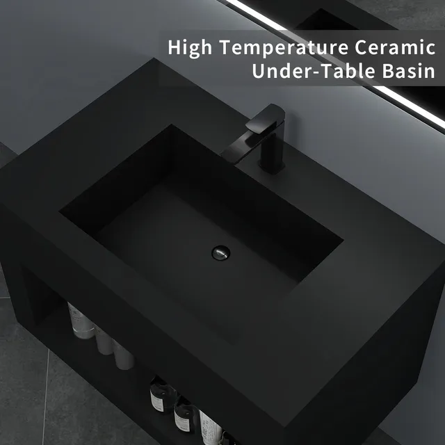 Lavabo européen en céramique intégré – vue 3