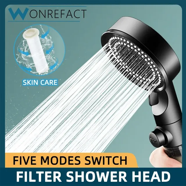 Pommeau douche filtrant haute pression portable bouton…