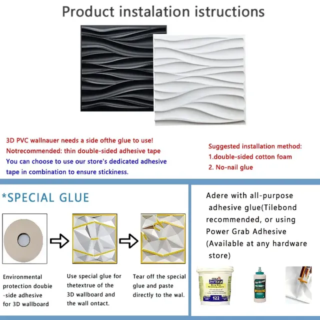 Panneaux muraux ondulés tridimensionnels 30x30cm – vue 6