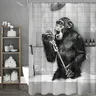 Rideau de douche avec animaux amusants en noir et blanc – vue 1