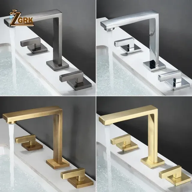 Robinet de lavabo en or brossé – vue 3