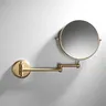 Miroir de salle de bain rond en or brossé – vue 2