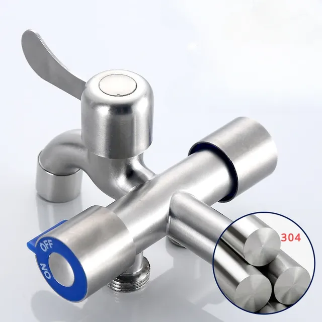 Robinet mural acier inoxydable 304 entrée triple sorties… – vue 5