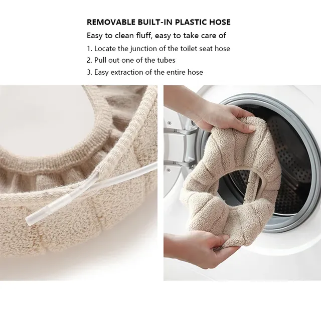 Juste de coussin de siège de toilette en velours chaud… – vue 5