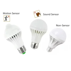 Ampoule LED intelligente PIR avec détecteur de mouvement, lampe à capteur sonore, lumières automatiques pour portail et escaliers, 5W, 9W, 12W, 15W, sans capteur, 220V Ampoule LED intelligente PIR avec détecteur de mouvement, lampe à capteur sonore, lumières automatiques pour portail et escaliers, 5W, 9W, 12W, 15W, sans capteur, 220V