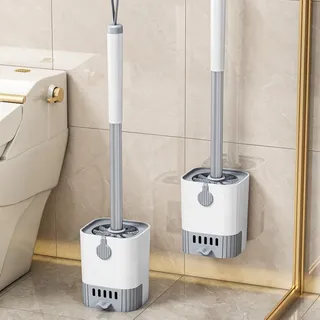 1 ensemble de brosse de toilette avec support mural à Long manche