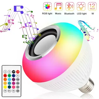 Ampoule LED RGB E27 12W enceinte Bluetooth multicolore intensité…
