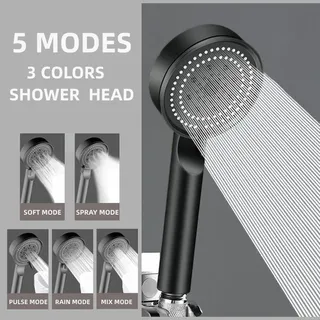 Pommeau de douche noir à 5 Modes d'économie d'eau