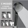 Pommeau de douche noir à 5 Modes d'économie…
