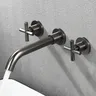 In-Wall Basin Faucet Set 3 hole Gold/Black Gold Brass… – vue 5