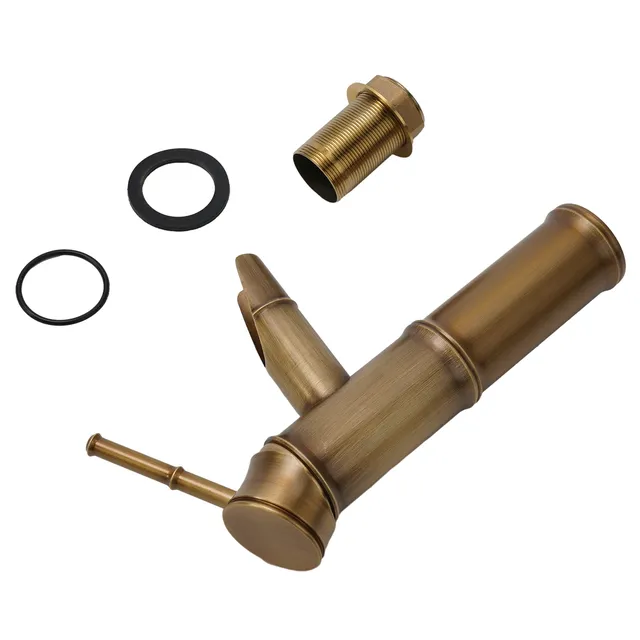 Robinet de lavabo en laiton Antique en forme de bambou – vue 7