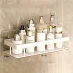 Étagères de salle de bain, organisateurs d&rsquo;accessoires de salle de bain, supports de rangement muraux, étagères métalliques sans trous de poinçonnage