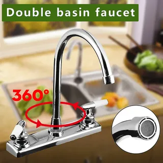 Évier de cuisine chromé à double levier